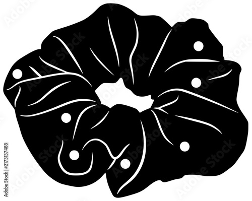 silk illustration fashion silhouette accessory logo elastic icon fabric outline scrunchie satin accessories feminine hairstyle elegant trendy textile stylish shape for vector graphic background