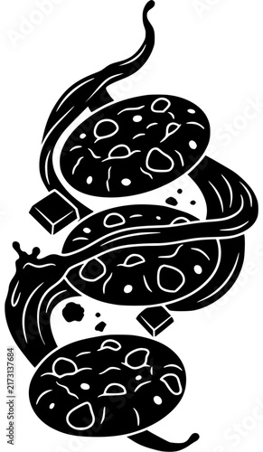 dessert illustration sweet silhouette food logo snack icon cookie outline bakery biscuit sugar delicious pastry tasty baked homemade treat shape and vector graphic background
