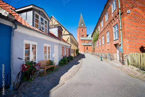Street of the Old Town of Aalborg, Denmark