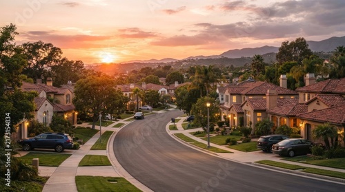 sunset on the road