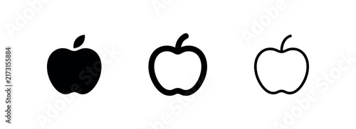 Bild auf Leinwand Apple Fruit Icon Set in Different Styles