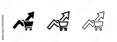 Foto E-commerce Sales Growth and Shopping Cart Trend Icon Set