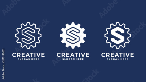 A contemporary logo design featuring gear elements represents a creative business service, expressing innovation and professionalism in various industries.