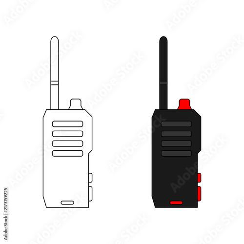 Walkie Talkie Radio Communication Device Isolated on White Background