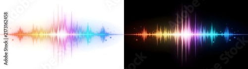 Obraz na plátně Sound Wave colorful audio spectrum glowing in rainbow gradient for music designs