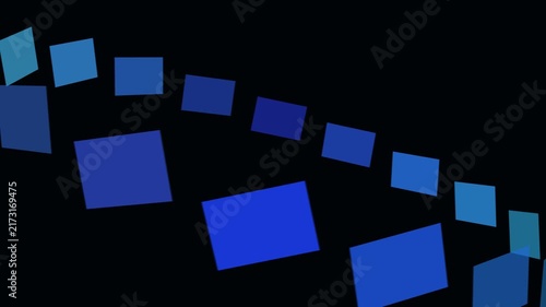 Dynamic Abstract Blue Squares Animation on Dark Background Modern Digital Technology Concept Loopable Motion Graphic Design Element for Business and Data Presentation