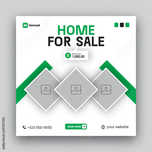 Foto Real estate social media post web banner design template