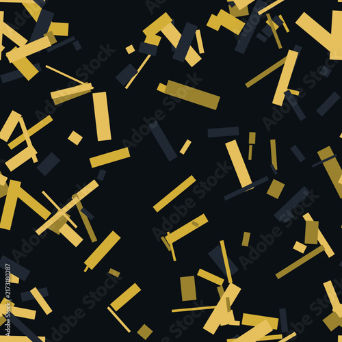 Bild auf Leinwand Midnight Gold Suprematist Gravity Seamless Pattern