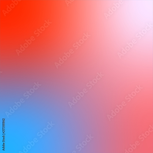 Gradient background transitions from blue to red with a blurred effect