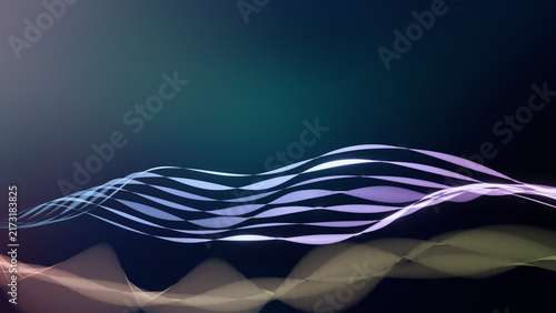 Принти на полотні Abstract flowing lines with vibrant, glowing 3D rendering effects