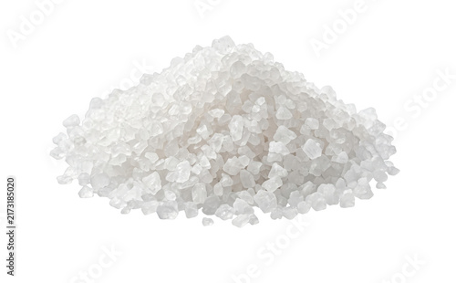 Фотография Pile of coarse sea salt crystals isolated on a transparent background
