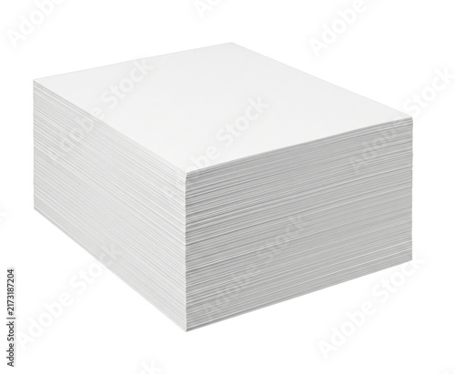 Quadro su tela Stack of blank white paper sheets isolated on transparent background