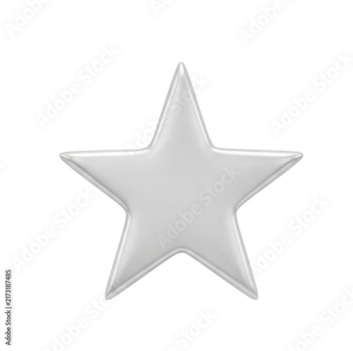Naklejka Shiny silver star shape isolated on a clean white background