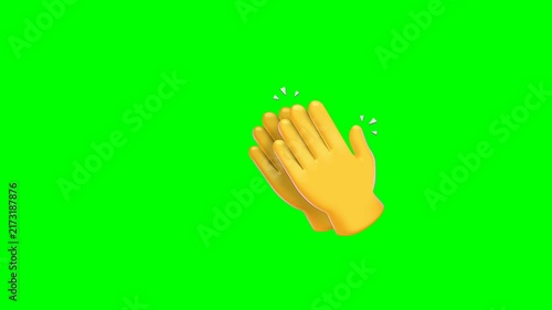 applause hands motion, clapping hands emoji animation reaction on green screen 4k.