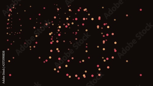 Abstract glowing particles moving dynamically across a dark background creating a festive and modern digital light effect perfect for celebrations and events