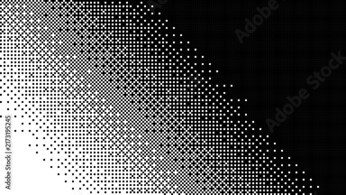 Pixel Art Diagonal Dithering Gradient Black and White Pattern