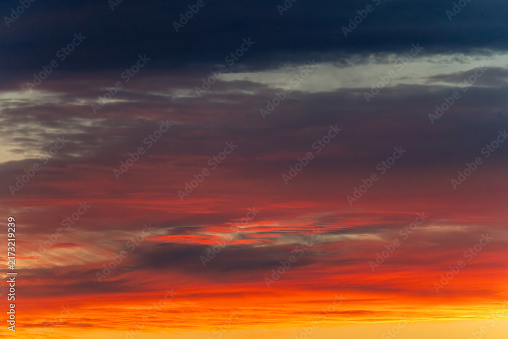 Fototapeta premium Colorful sunset with dramatic sky