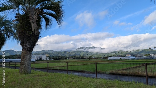 Fotografía 山の麓から湧き上がる雲。日本。宮崎県宮崎市