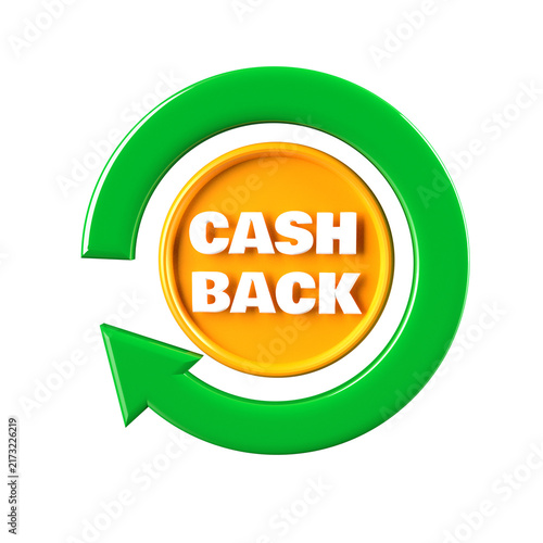 Cash back offer sale 3d discount typography icon 