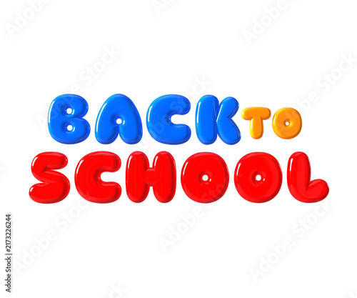 Back to school 3d text typography 