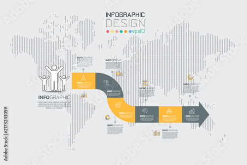 Curved Road to Arrow Business Timeline Infographic