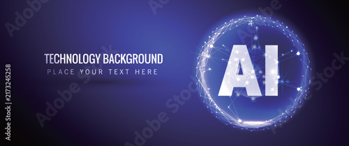 Artificial Intelligence Technology Background, AI Innovation and Digital Neural Network Concept
