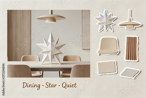 Minimalist Dining Star: Quiet Modern Table Decor & Lighting