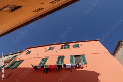 Ancient colorful Ligurian architecture, northwestern Italy