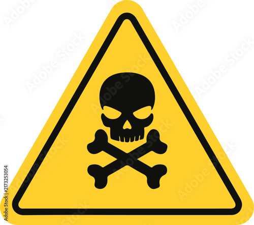 Принти на полотні Toxic Poison Warning Sign Skull and Crossbones Vector