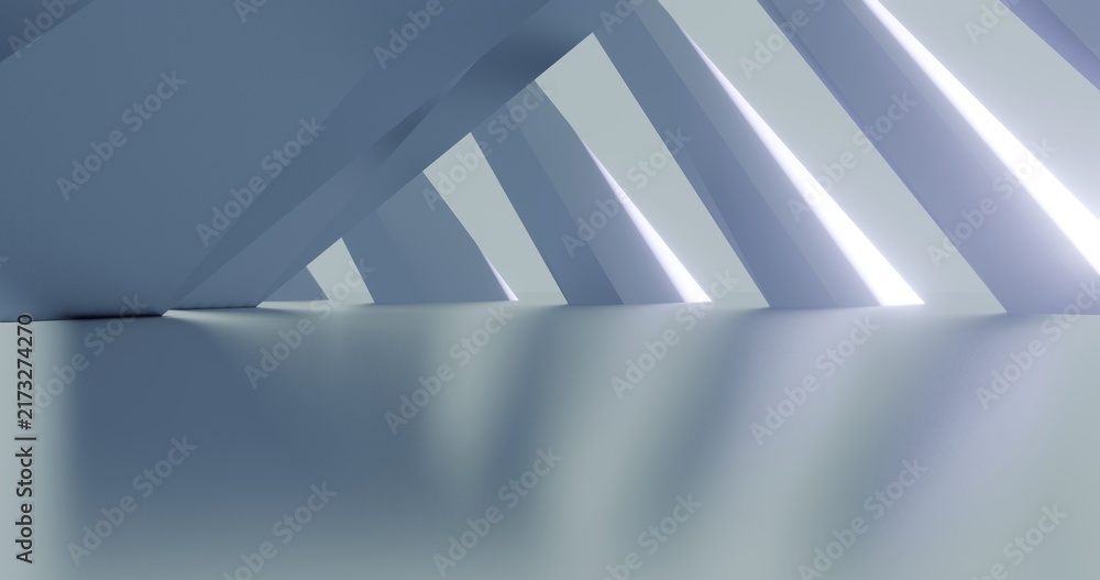 Obraz premium Architecture background geometric arched interior 3d render