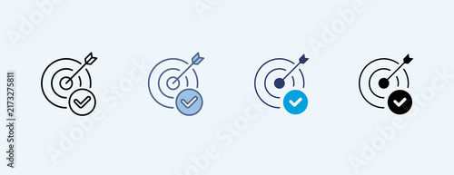 Принти на полотні Accuracy Multiple Icon Illustration Vector, Contains goal, check
