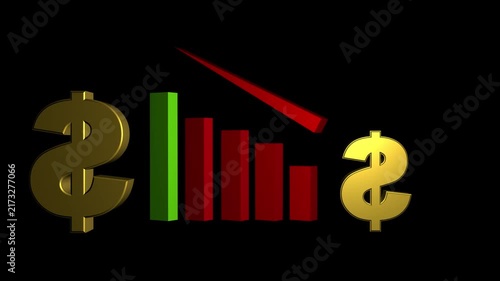 Golden dollar sign cut by red scissors symbolizing budget reduction and financial savings concept
