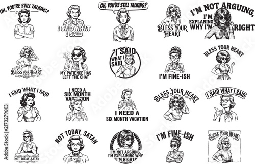 Retro Sarcastic Woman SVG