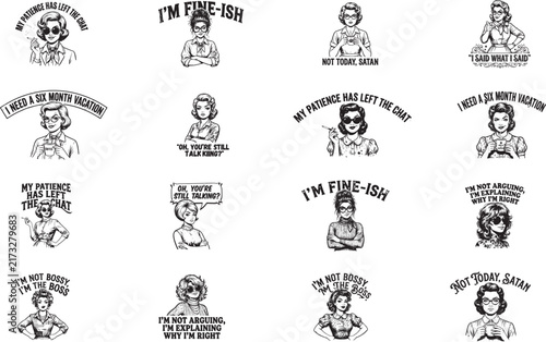 Retro Sarcastic Woman SVG