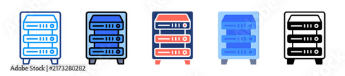 Server Rack Icon Sheet Multiple Style Collection 