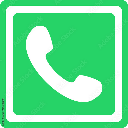 Telephone Receiver Handset and Call Icon