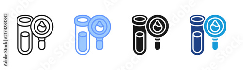 Water Testing icon set multiple style collection