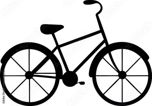 Simple vector graphic illustration of a bicycle in black