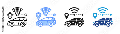 Smart Mobility icon set multiple style collection