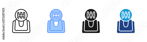 Gear Shift icon set multiple style collection