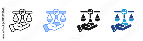 Judicial Bribery icon set multiple style collection