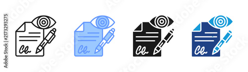 Document Forgery icon set multiple style collection