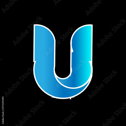  Blue U Letter Logo