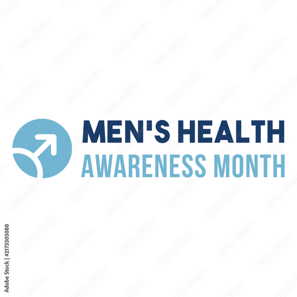 Fototapeta premium Men health month quote blue