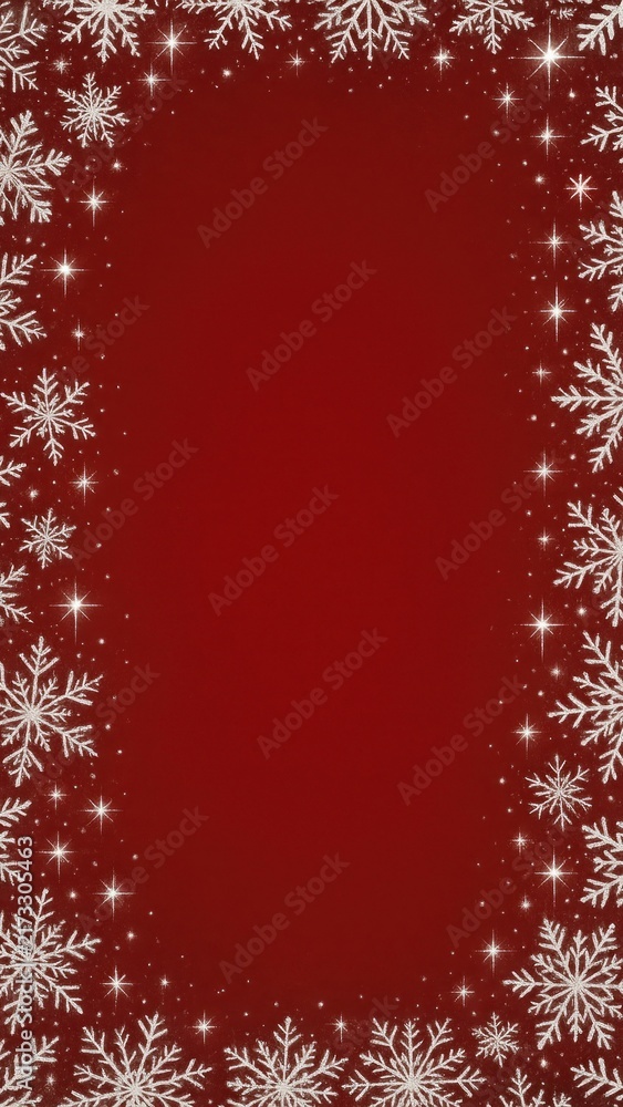 Naklejka premium Festive red snowflake border