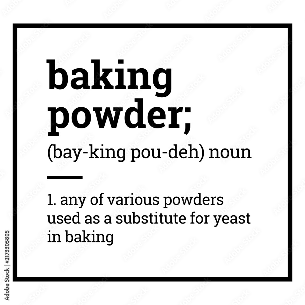 Obraz premium Label pantry baking powder definition