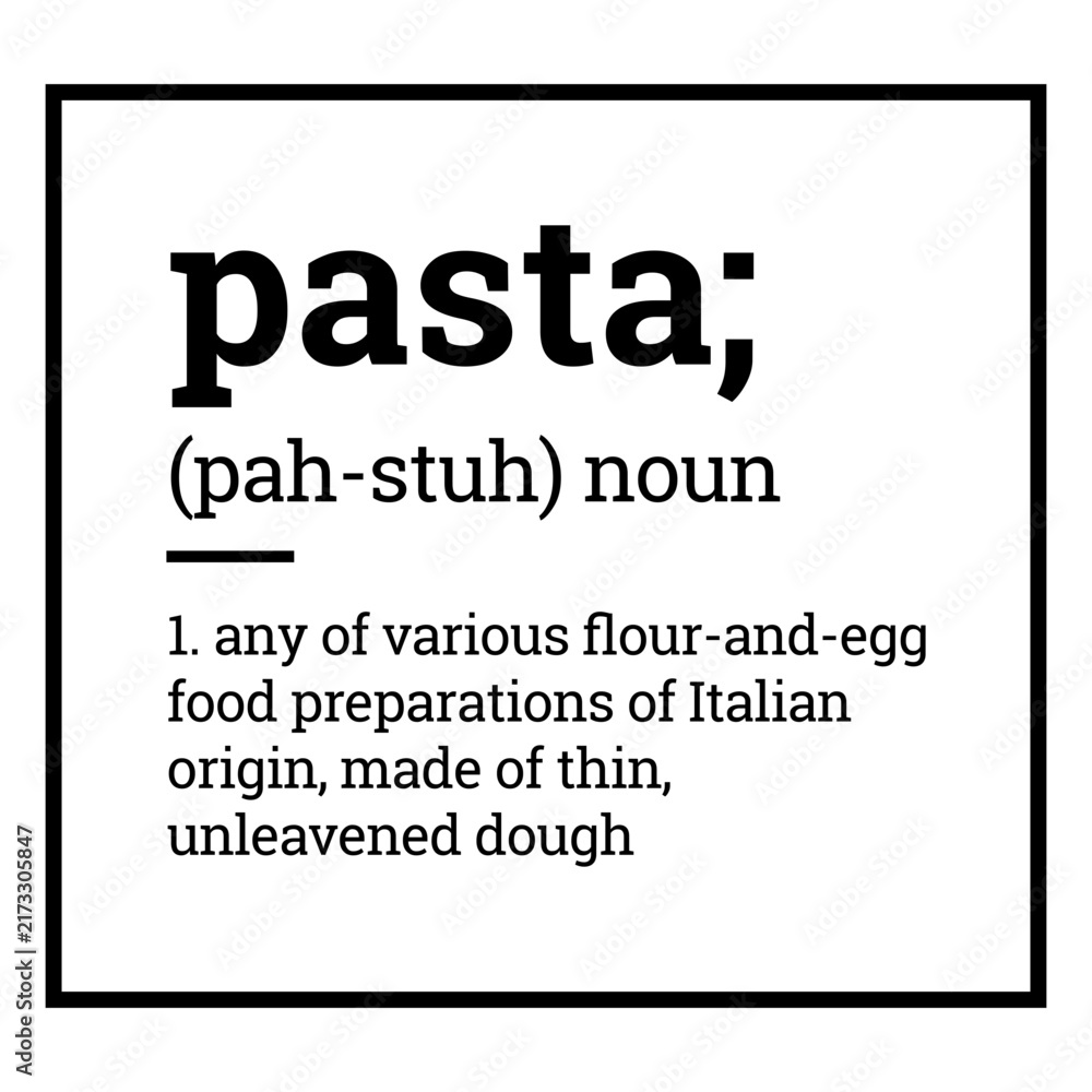 Fototapeta premium Label pantry pasta definition