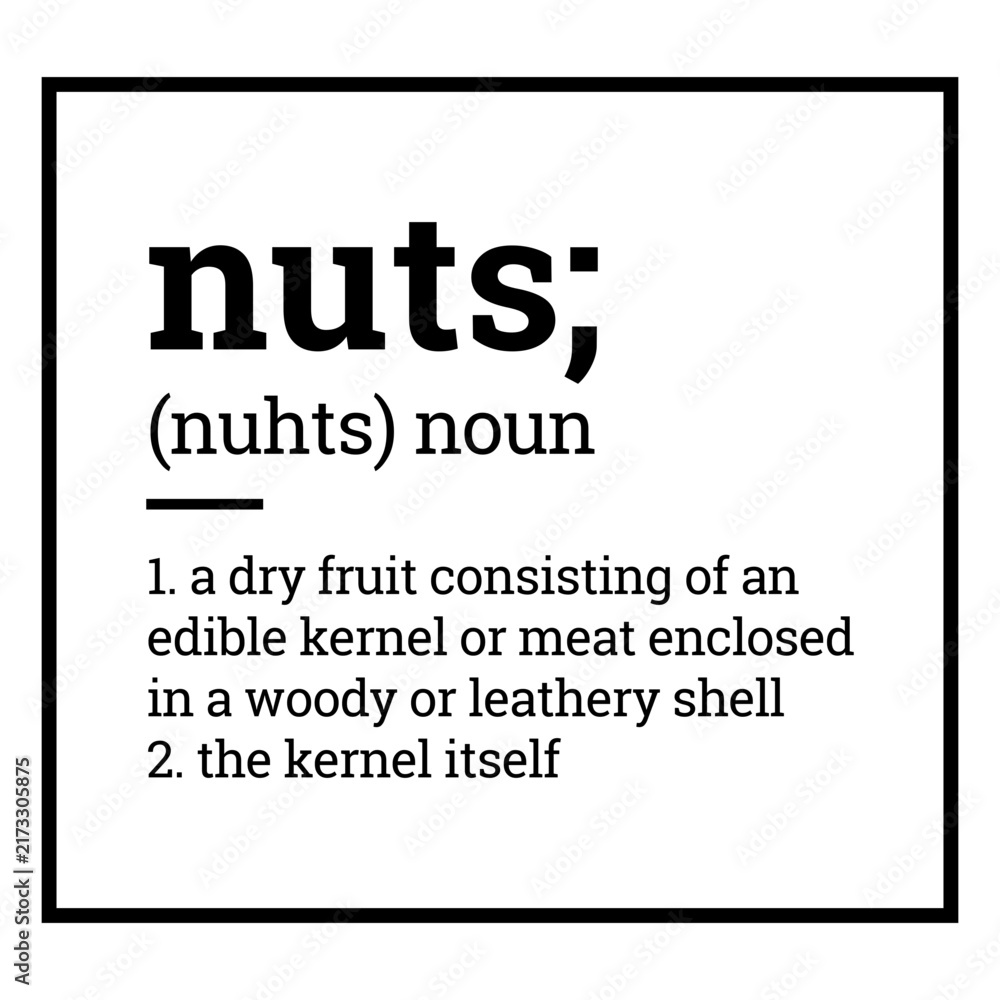 Obraz premium Label pantry nuts definition