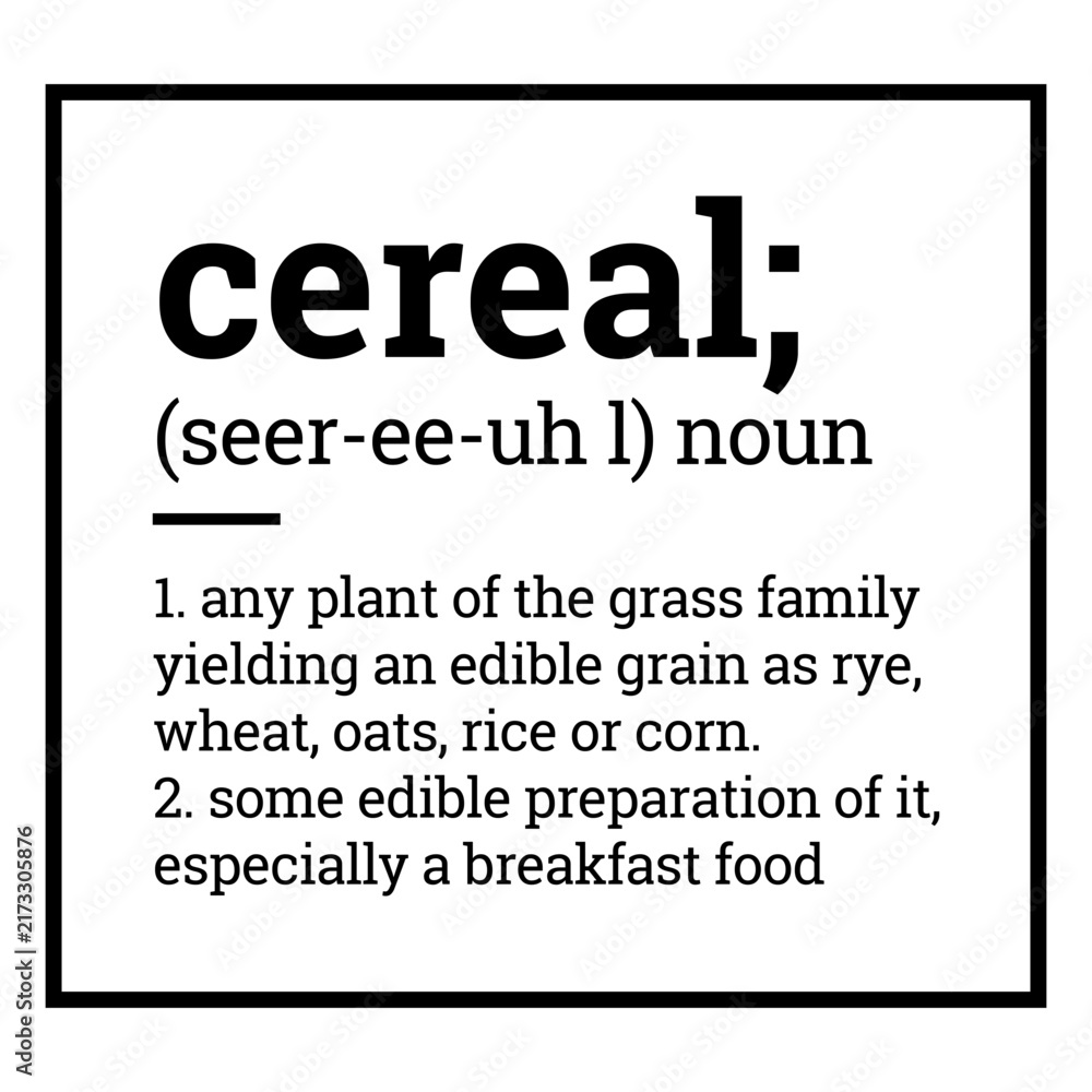 Obraz premium Label pantry cereal definition