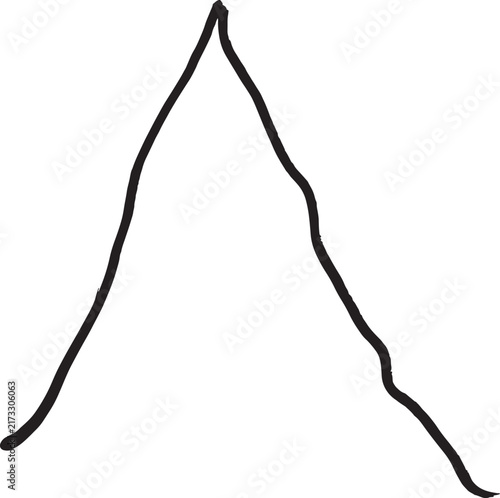 vector,Drawing of a mountain made with a marker pen.